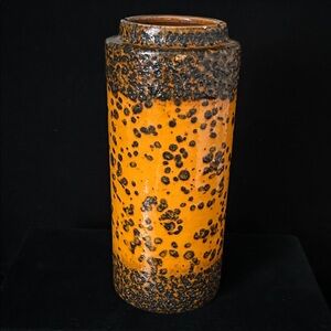 Fiery Orange Speckled Vase West Germany 1960s